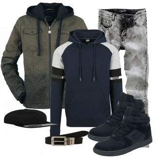 Outfit mit Braun Gürtel Diesel "EMP"