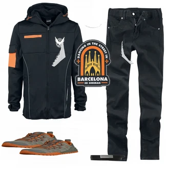 Outfit mit Orange Sportschuh Columbia "EMP Orange"