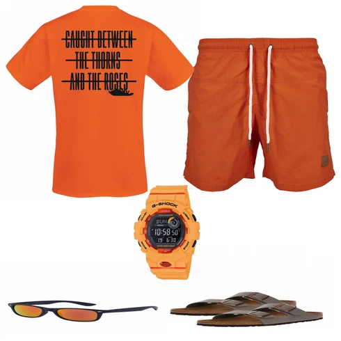 Orange Bademode Urban Classics kombinieren