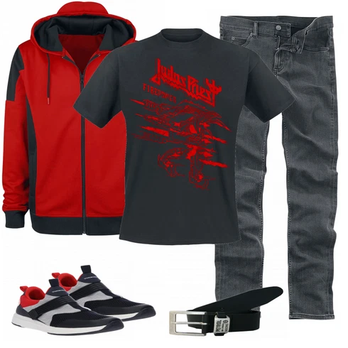 Grau Sportschuh kombinieren mit Schwarz T-Shirt