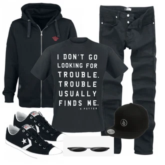 Outfit mit Blau Hut Volcom "EMP STYLE"