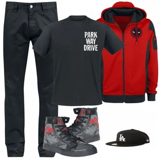 Outfit mit Rot Deadpool "EMP Style"