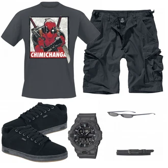 Outfit mit Grau T-Shirt Deadpool "EMP Stylish"