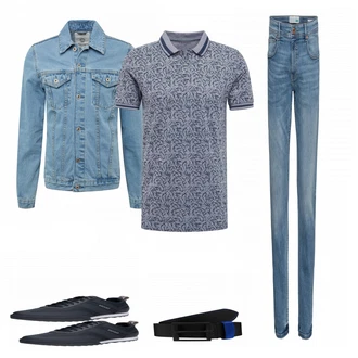 Outfit mit Blau Gürtel Diesel "Esprit"
