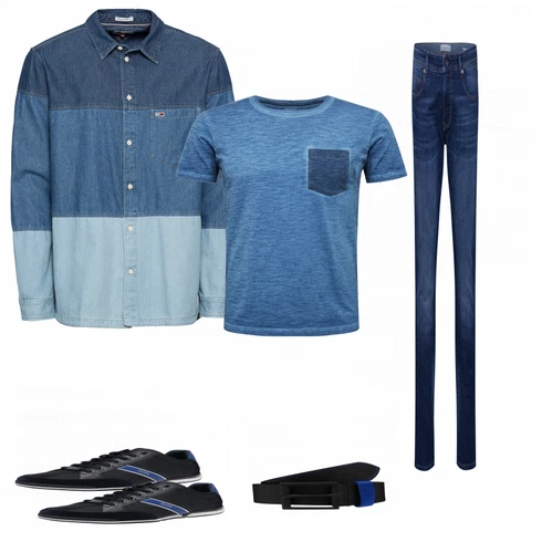 Blau Schuh Sneaker Boss kombinieren