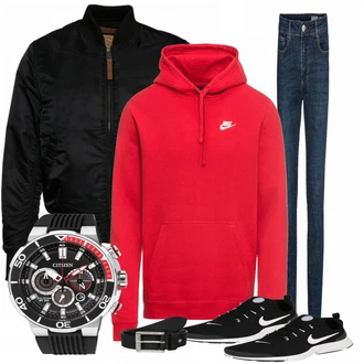 Outfit mit Schwarz Sneaker Nike "EWaF"