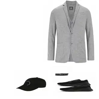Outfit mit Grau Anzug Jan Vanderstorm "Fashion"