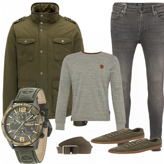 Outfit mit Grün Sneaker Puma "Fazer"