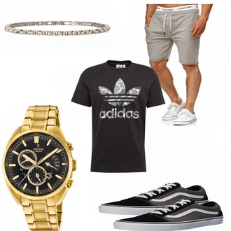 Outfit mit Grau/Weiß Hemd Indicode Jeans "Festidas"