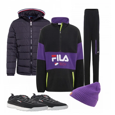 Lila Hut KnowledgeCotton Apparel kombinieren