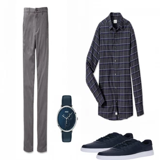 Outfit mit Schwarz Sneaker Nike "Flanell Hemd"