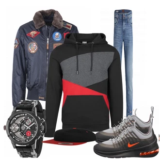 Outfit mit Schwarz Sommerjacke Top Gun "Flexfit"