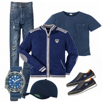 Outfit mit Blau Hausschuh Bonprix "FLEXFIT"