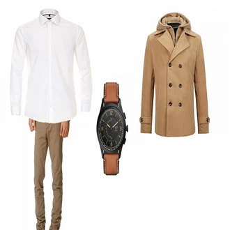 Outfit mit Braun Wintermantel/Winter Parka Allthemen "Force"