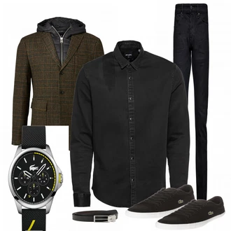 Business Outfits mit Blau Sneaker Lacoste "Formality"