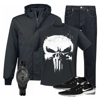 Outfit mit Schwarz Sneaker Nike "Frank"