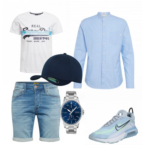 Türkis/Blau Hemd Jack & Jones kombinieren