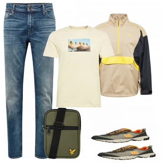 Outfit mit Beige Reebok Classic "Freizeit Outfit"