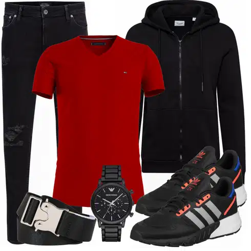 Schwarz Hoodie Only & Sons kombinieren