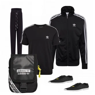 Outfit mit Schwarz Hemd Adidas Originals "Freizeit Outfit"
