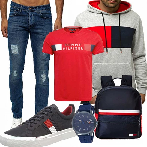 Rot/Braun T-Shirt Tommy Hilfiger kombinieren mit Trachtenmode Tommy Hilfiger, Blau Trachtenmode Tommy Hilfiger