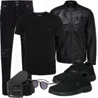 Outfit mit Schwarz Gürtel Diesel "Freizeit Outfit"
