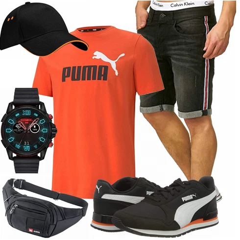 Orange T-Shirt Puma kombinieren