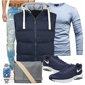 Outfit mit Blau Sneaker Nike "Freizeit Outfit"