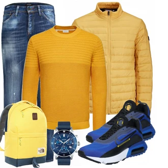 Outfit mit Gelb Tasche The North Face "Freizeit Outfit"