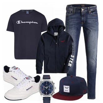 Outfit mit Grau Sneaker Reebok Classic "Freizeit Outfit"