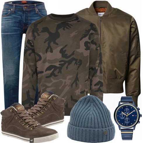 Türkis/Grau Accessoire Hut kombinieren
