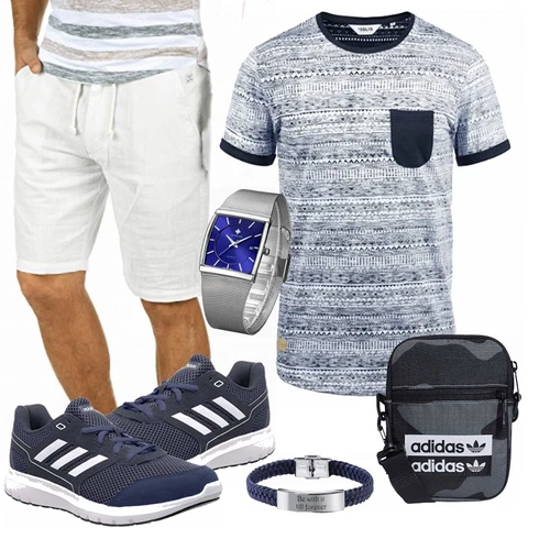 Blau Trachtenmode Adidas kombinieren mit Grau Schuh/Wasserdichter Stiefel