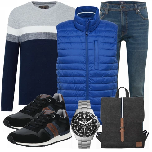 Blau Rucksack Johnny Urban kombinieren
