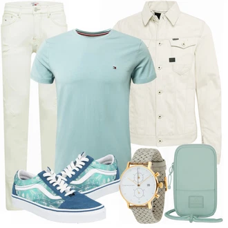 Outfit mit Grau Sneaker/Leder Sneaker Vans "Freizeit Outfit"