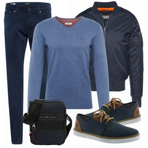 Schwarz Sommerjacke Urban Classics kombinieren mit Blau Strickjacke Tom Tailor