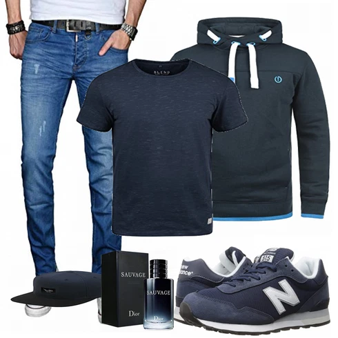Blau Hose Blend kombinieren