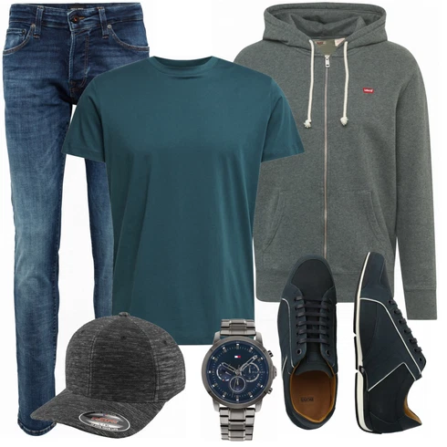 Blau Schuh Sneaker Boss kombinieren