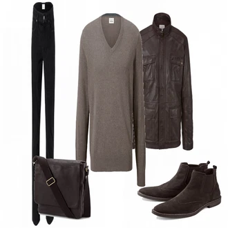 Outfit mit Grau Strickjacke Tchibo "Freizeit Outfit"