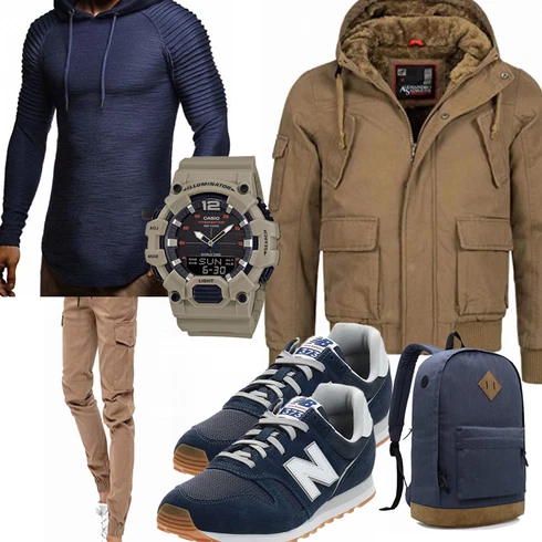 Braun Winter Parka Alessandro Salvarini kombinieren