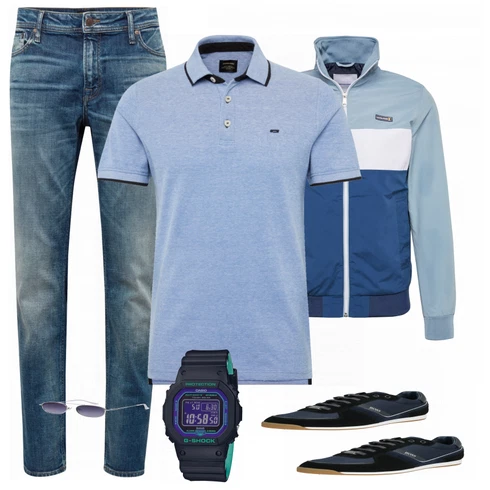 Blau Schuh Sneaker Boss kombinieren