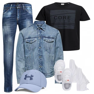 Outfit mit Grau Sneaker Reebok Classic "Freizeit Outfit"