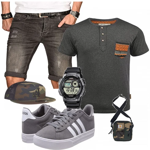 Blau Accessoire/Tasche Carhartt kombinieren mit Grau Trachtenmode Adidas
