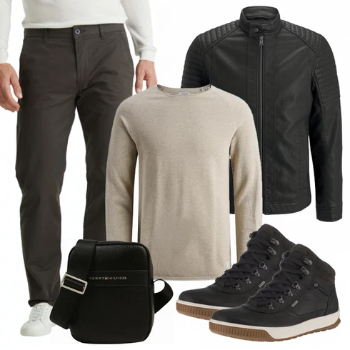 Schwarz Stiefel Ecco kombinieren