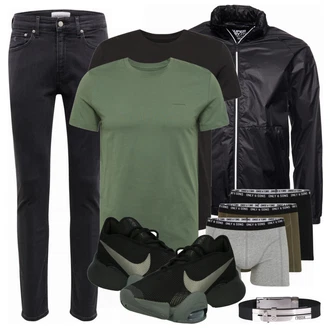 Outfit mit Schwarz SommerJacke Superdry "Freizeit Outfit"
