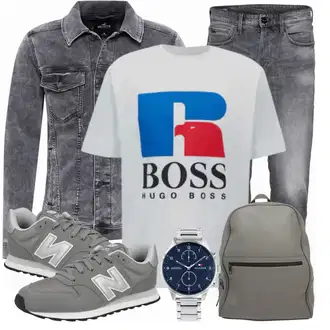 Outfit mit Grau Sneaker/Leder Sneaker New Balance "Freizeit Outfit"