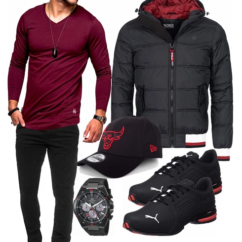 Blau Hose/Winter Parka/Regenjacke Indicode Jeans kombinieren