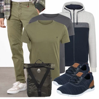Outfit mit Grau Hemd Replay "Freizeit Outfit"