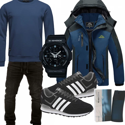 Schwarz Schuh Casio kombinieren