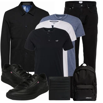 Outfit mit Schwarz Jeans weekday "Freizeit Outfit"