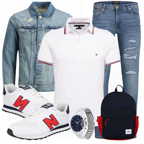 Schwarz/Blau Rucksack Tommy Jeans kombinieren